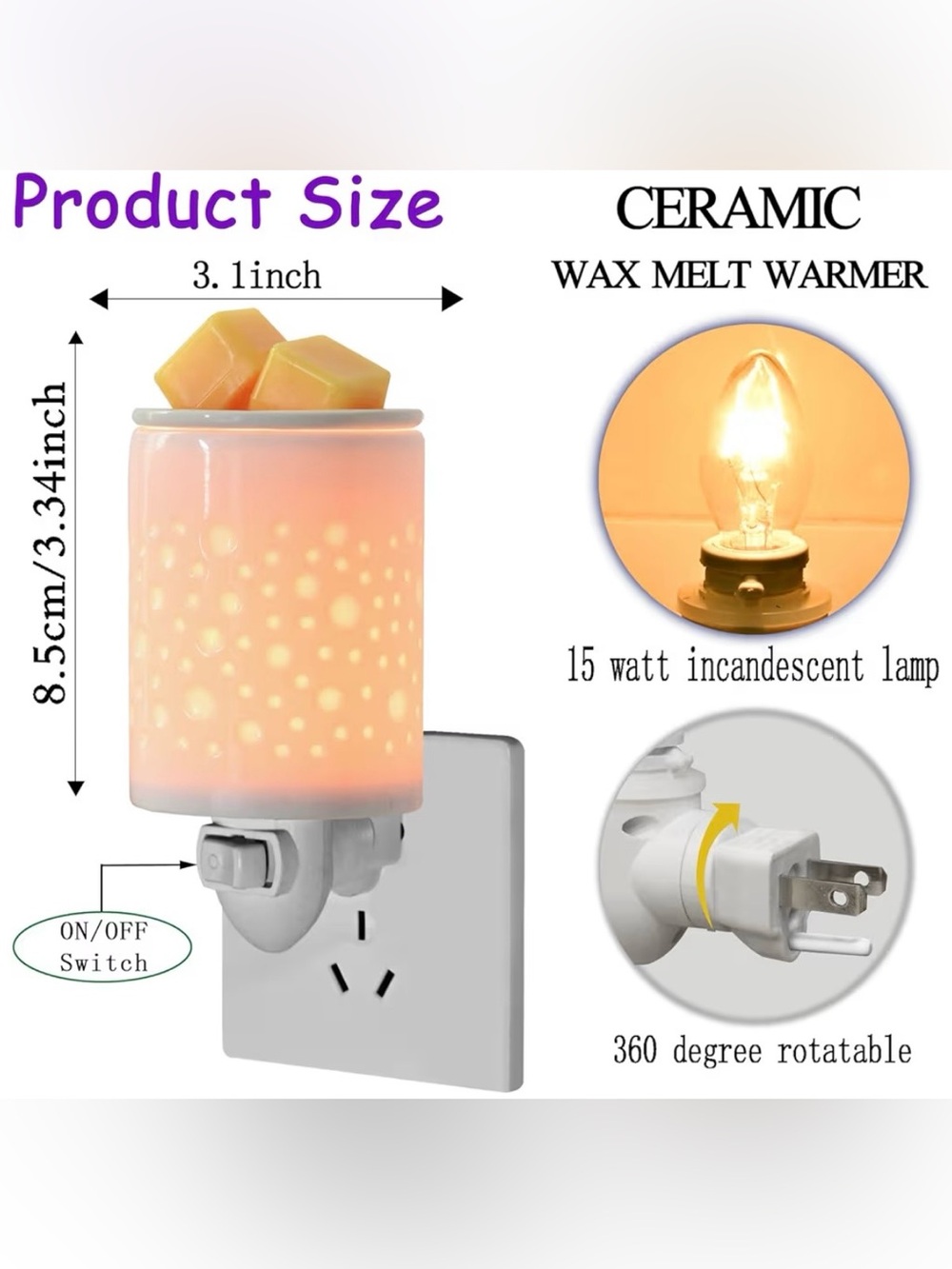 Plug in Wall Wax Warmer - Picture 3 of 4